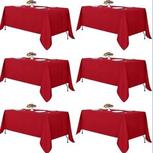 6-Pack Red Rectangular Tablecloths • 70x120” • New in Box